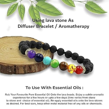 7 Chakra Bracelet Lava Stone for Chakra Healing Pack Of 1